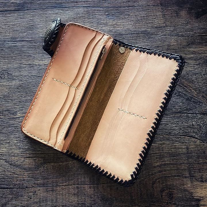 ライダースウォレット/バイカーズウォレット/レザーウォレット/サドルレザー/ヌメ革/カイマンワニ革/長財布/009crc84rb | [ASIAN ZACCA] バイカーズウォレット 長財布 ウォレット