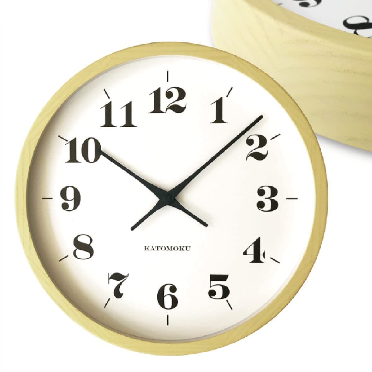 ☆ KATOMOKU muku clock 12 イエロー 306mm 1966