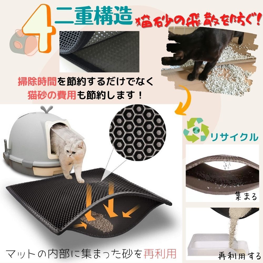 【Mサイズ】ブラウン 猫砂マット 猫 砂 飛び散り 防止 マット 砂取りマット トイレ 砂 シート 猫砂 ねこ砂 トイレマット 猫用  ケージ 折りたたみ 猫 ねこ cat 猫トイレマット 猫砂 猫トイレ ペット 滑り止めマット 折り畳み 猫砂 猫砂取りマット