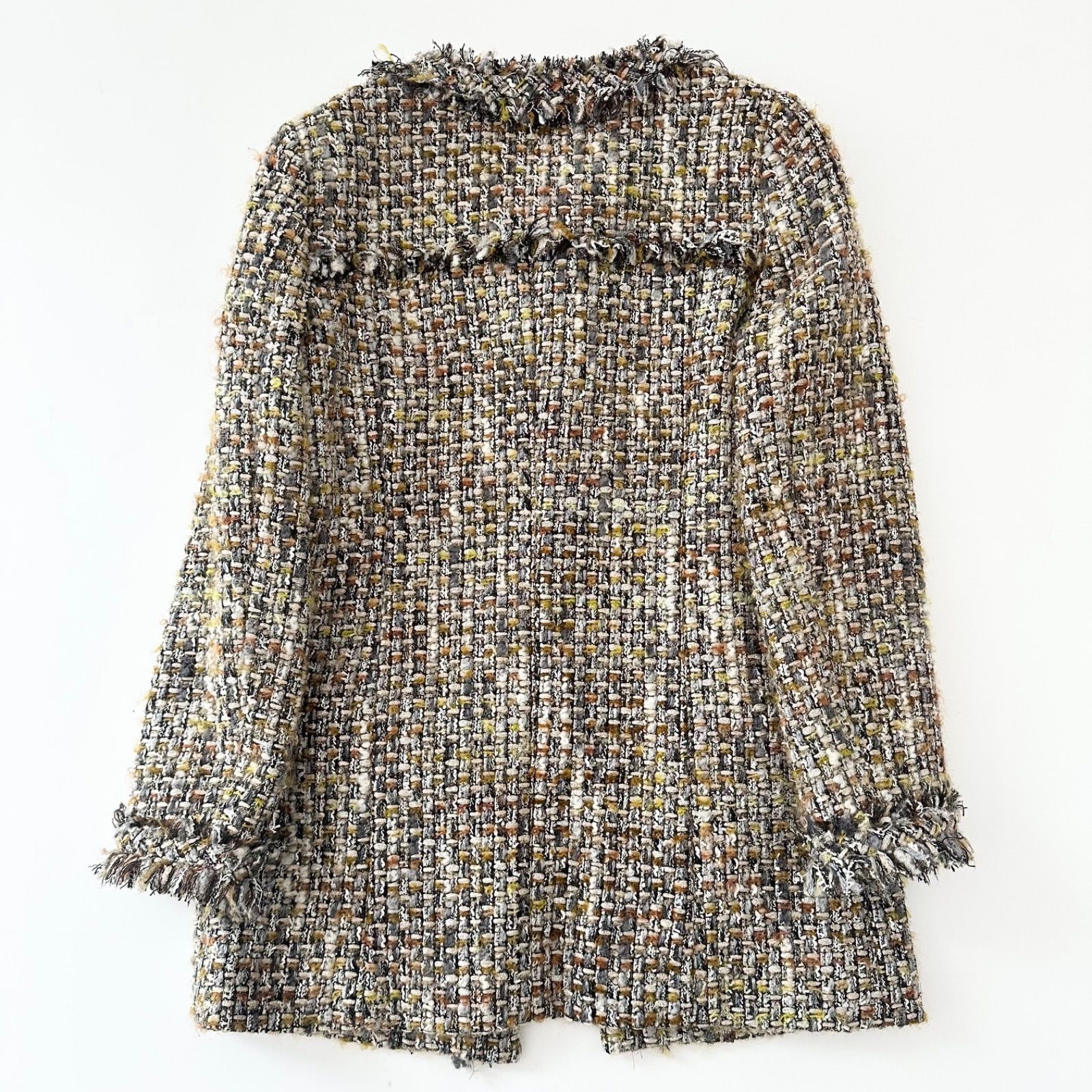 人気 グレースコンチネンタル グレースクラス ビジュー ジュールトゥルニエ ツイード ジャケット 36 カーキ SIROKUMA-CORPORATION_COM