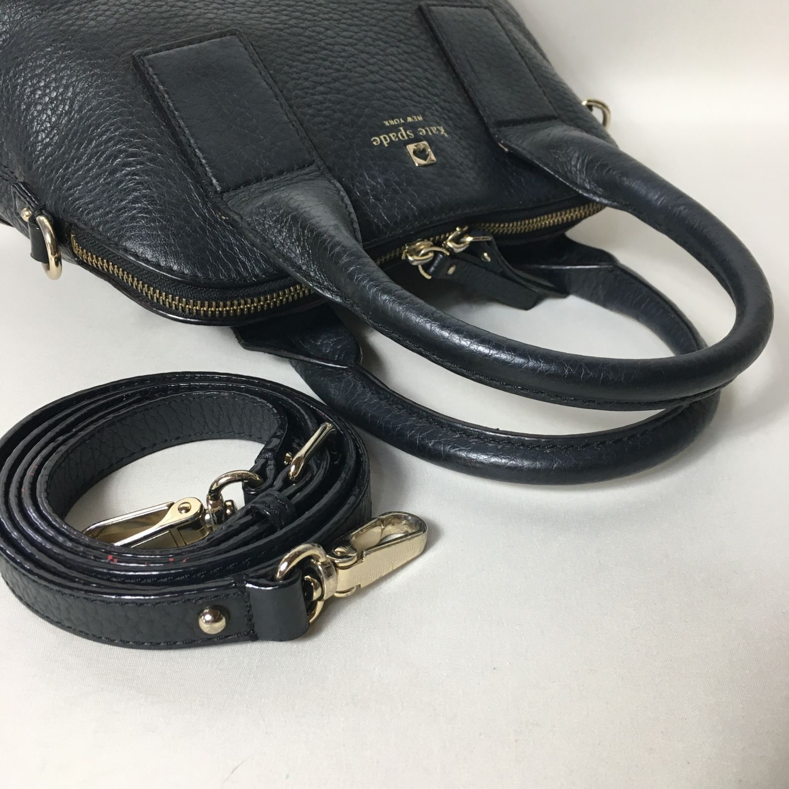 2506-70｜美品｜ケイトスペード 2WAY ハンドバッグ レザー ブラック 2506-70｜美品｜ケイトスペード 2WAY ハンドバッグ レザー
