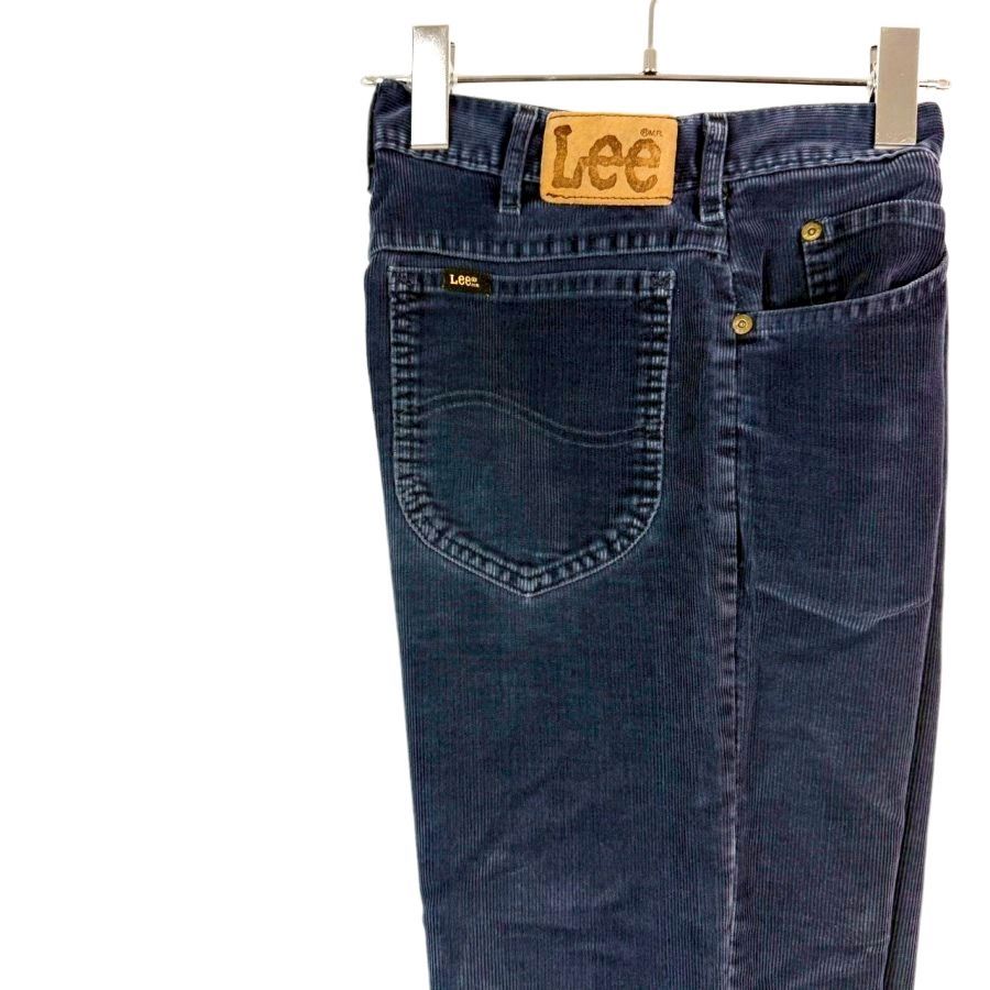 70s80s90sUSA製リーLeeコーデュロイパンツ細畝パンツ紺ネイビー