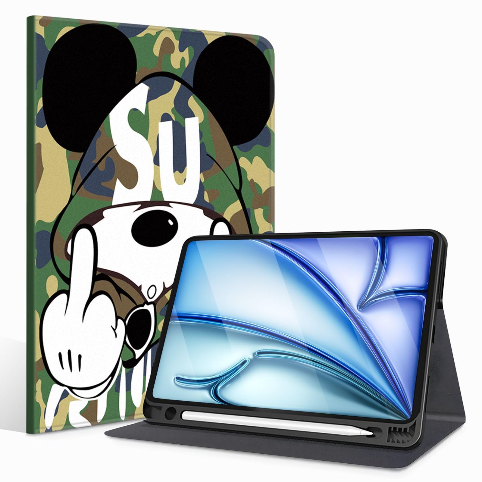 【数量限定】軽量 薄型 ペン収納 Pencil 2024専用 Pro/USB-C完全対応 第6世代 オートスリープ/ウェイク機能対応 かわいい M2 人気オシャレ ケース キャラクターシェル 11インチ iPad iPad Air Air 11イン