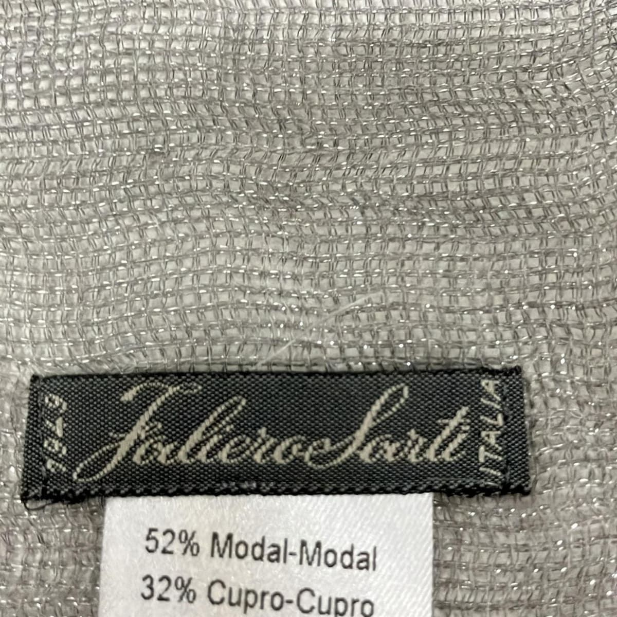 Falierosarti ファリエロサルティ ストール ショール - グレー ラメ シルク