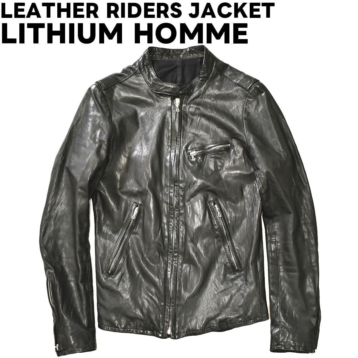 格安大特価LITHIUM HOMME　リチウムオム　レザー　美品　46　ブラック Mサイズ