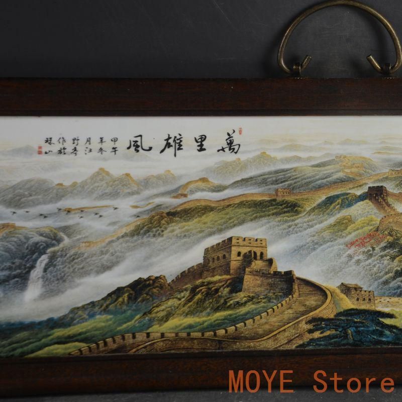 景徳鎮 陶板画 煙雨江南 客間 玄関 茶室書斎 装飾品 現代工芸品 美術品 置物 景徳鎮 粉彩六鶴同春図 陶板画 掛飾 装飾品 工芸品 美術品 置物