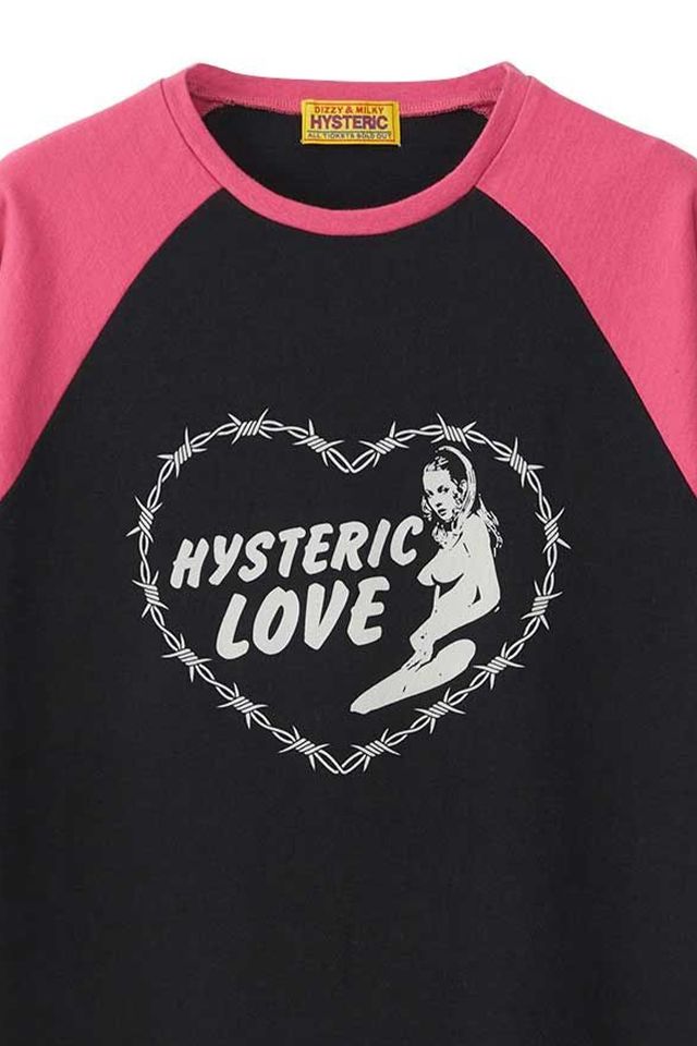 GLAMOUR ヒステリックグラマー HYSTERIC LOVE 七分袖Tシャツ PINK レディース