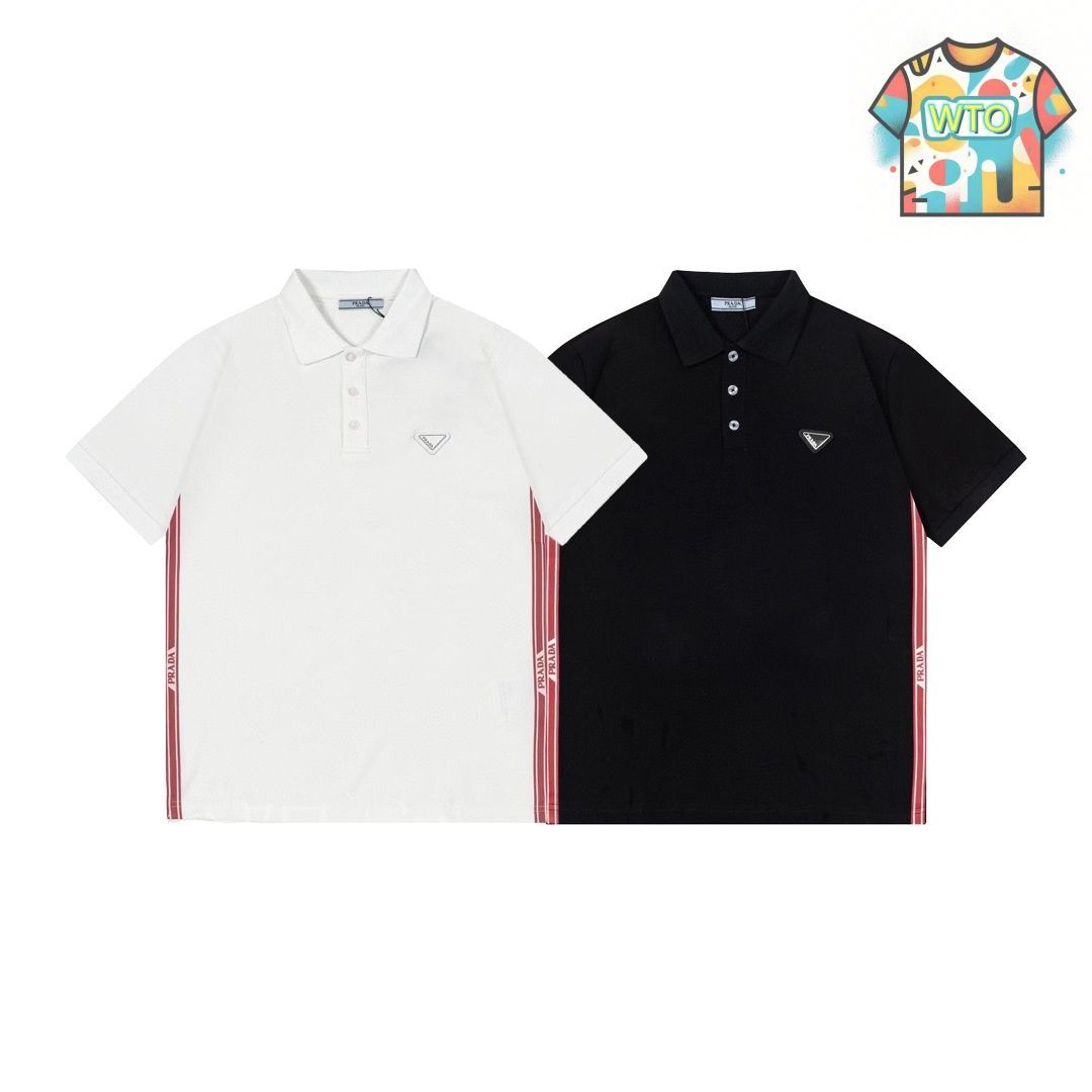 PRADA　ストライプ柄ポロシャツ メンズ Prada ストライプ ポロシャツ ブルー | Lyst