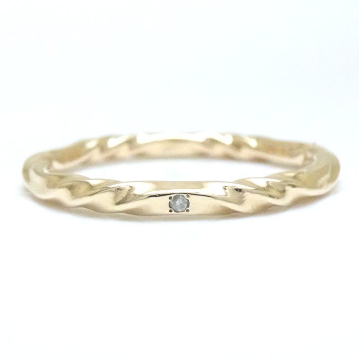 agete アガット リング 指輪 1Pダイヤモンド 11号 K10YG イエロー