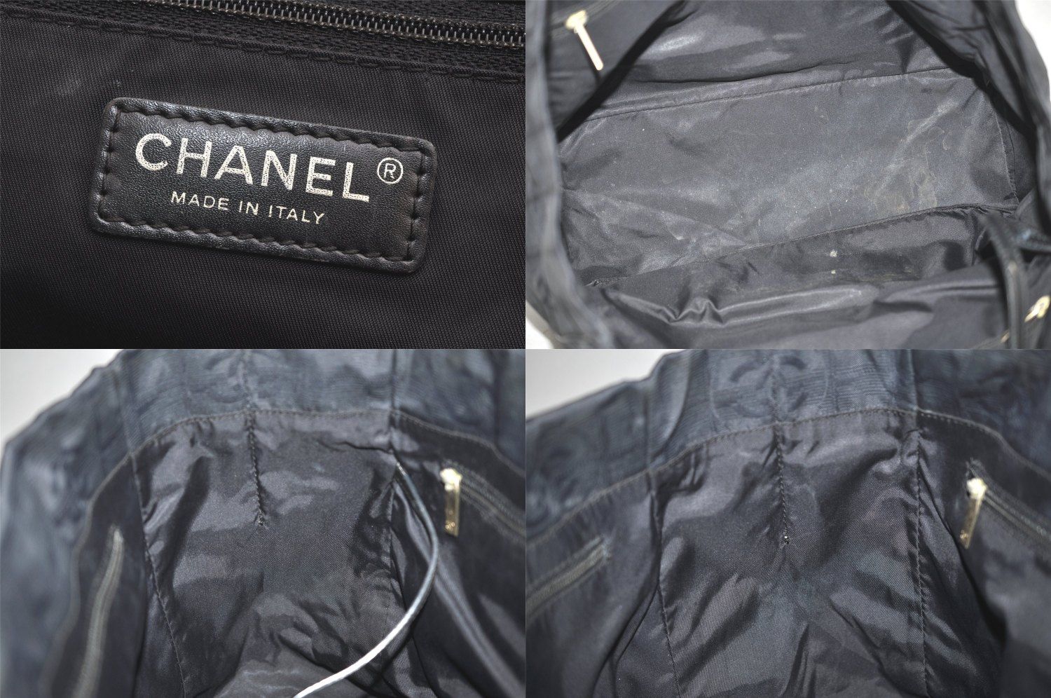 CHANEL シャネル ニュウ トラベル ライン ショルダートートバッグ ナイロン ブラック ジャンク 2477N DECORATOM_COM_BR