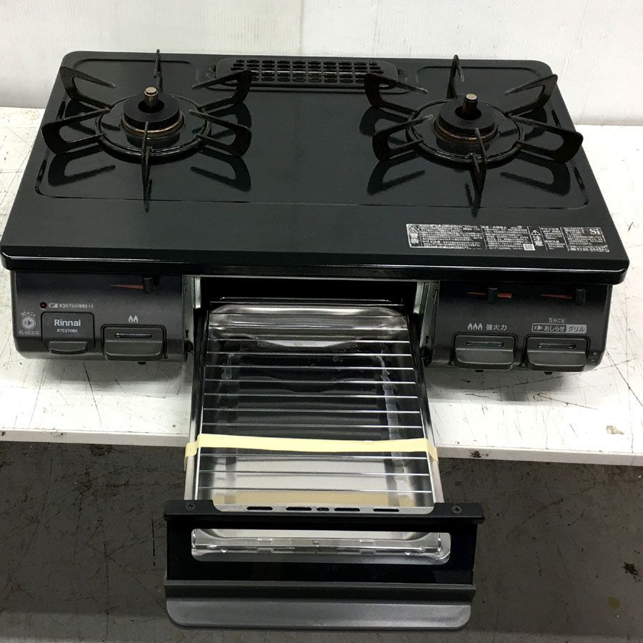 地域 商品 都市ガス Rinnai リンナイ グリル付 ガステーブル 右強火力 RTE670BKR