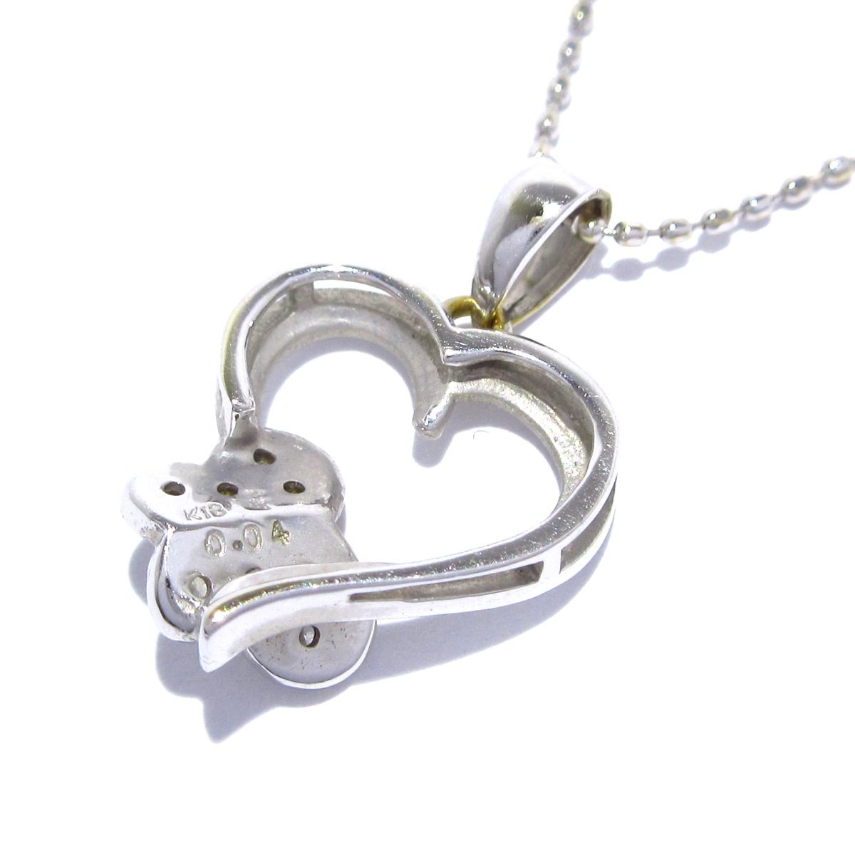 専用◆Folli Follie フォリフォリ ネックレス SILVER K18 Folli Follie】フォリフォリ『K18WG ハート ダイヤモンド0.15ct