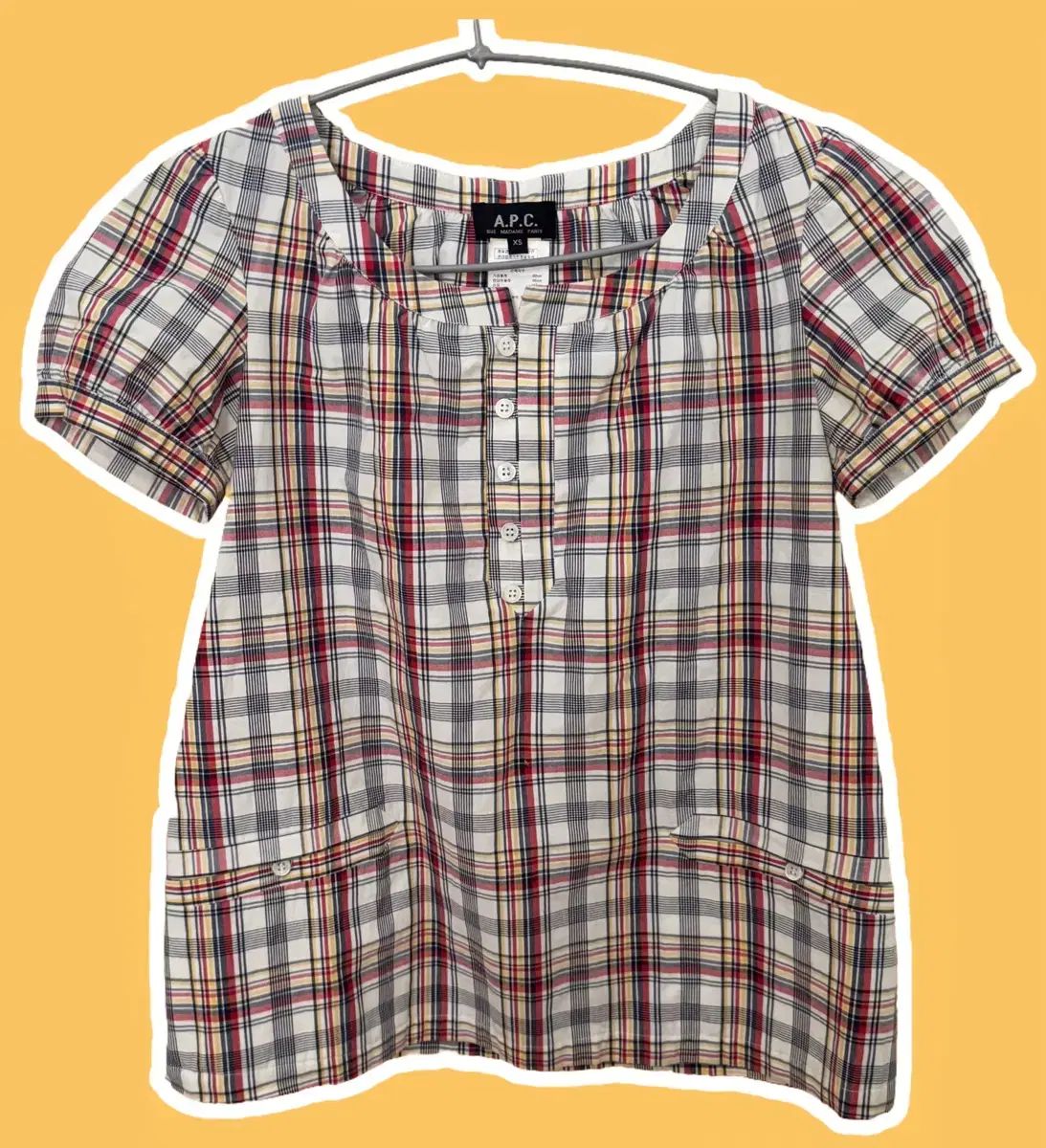 APC A.P.C. アーペーセー フレッド チェック ブラウス xs