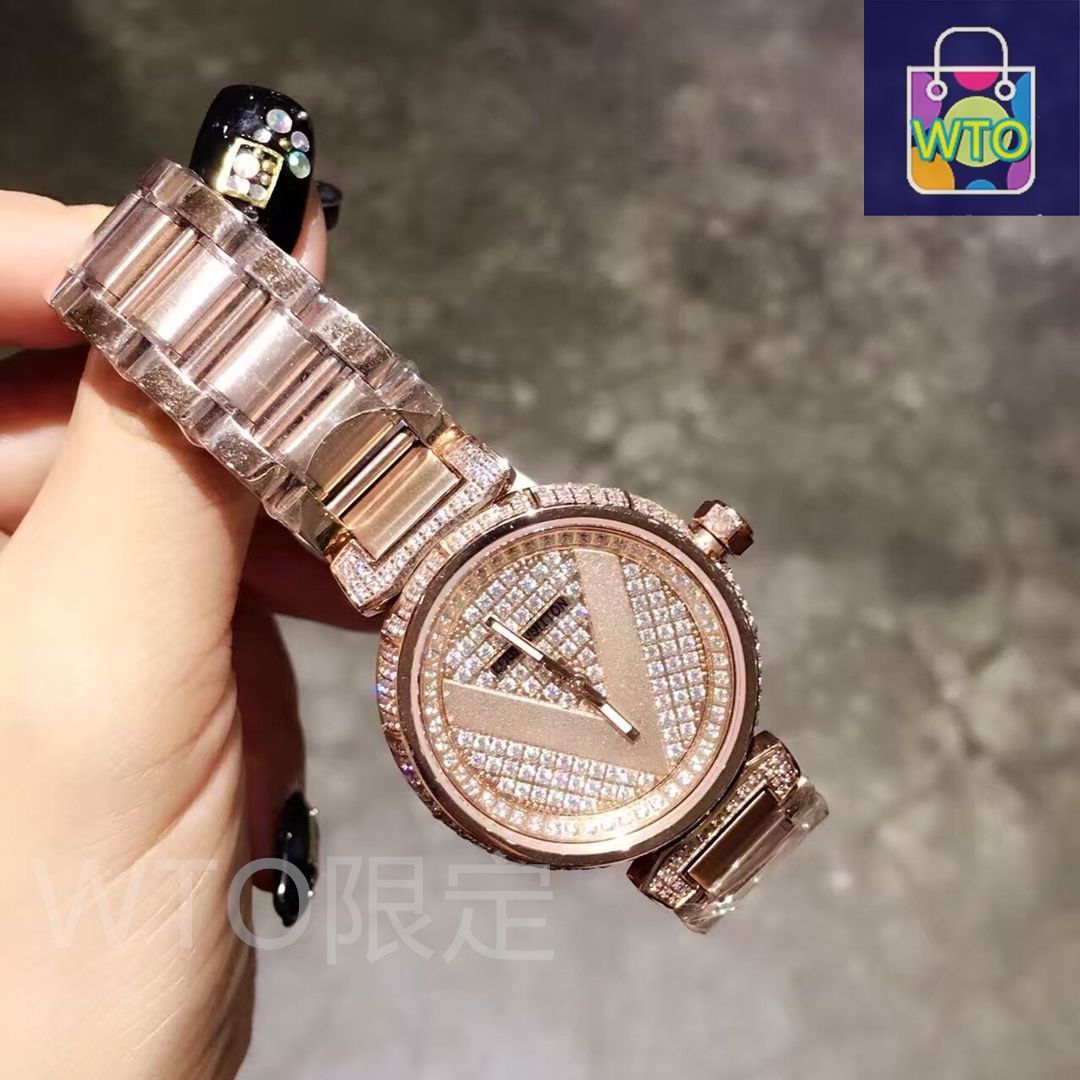 ルイヴィトン　ヴィトン　腕時計　レディース LOUIS VUITTON - 箱付！ルイヴィトン タンブール ダイヤモンド