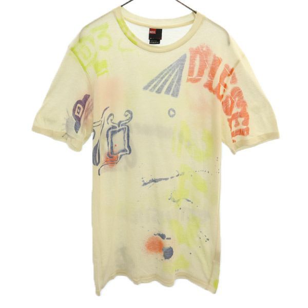 ディーゼル イタリア製 プリント 半袖 Tシャツ L ホワイト系 DIESEL メンズ 【中古】  【230712】 メール便可