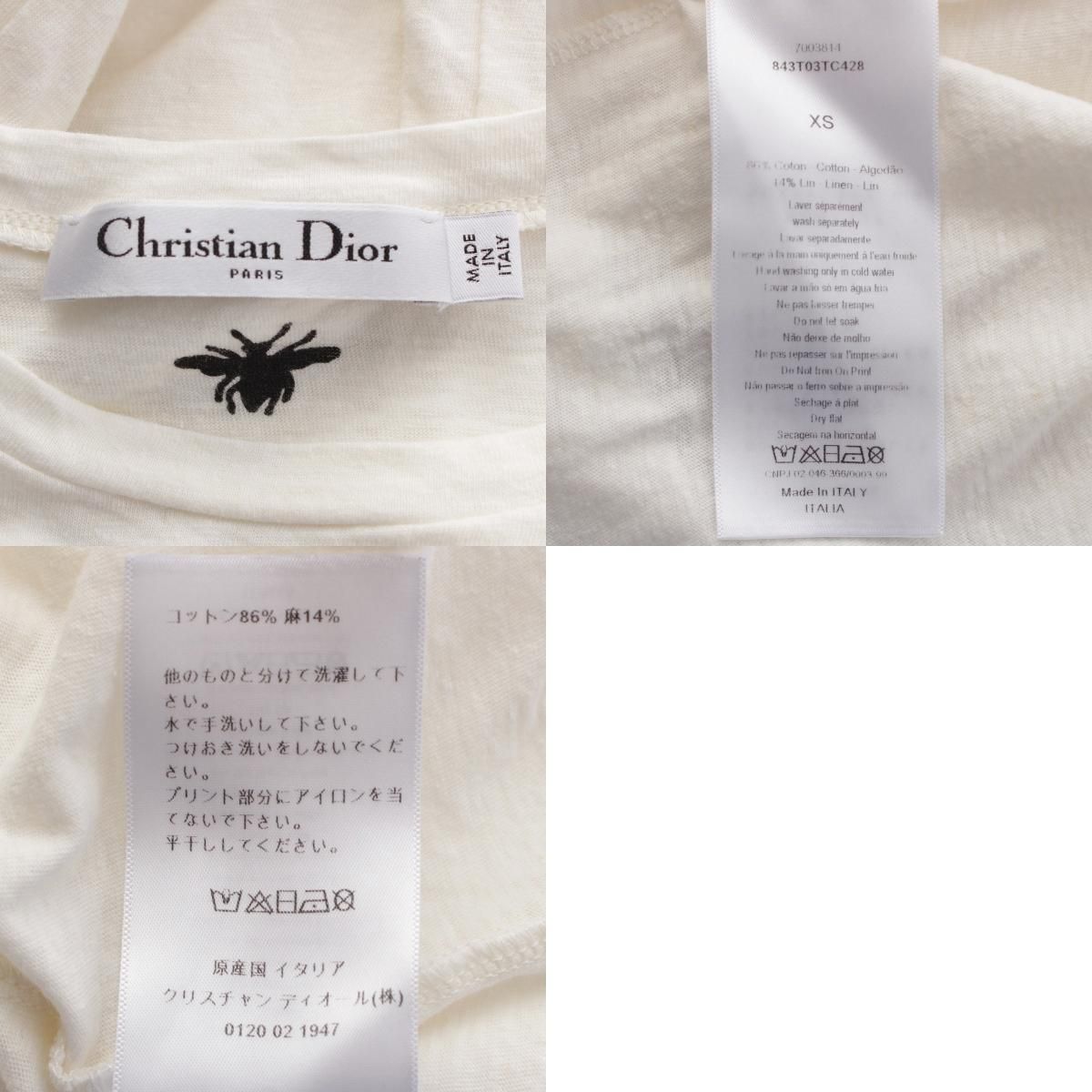 売れ筋商品|||ディオール コットン×リネン J’ADIOR 8 半袖Ｔシャツ 843T03TC428 ホワイト XS【中古】 ディオール コットン×リネン J'ADIOR 8 半袖Tシャツ トップス