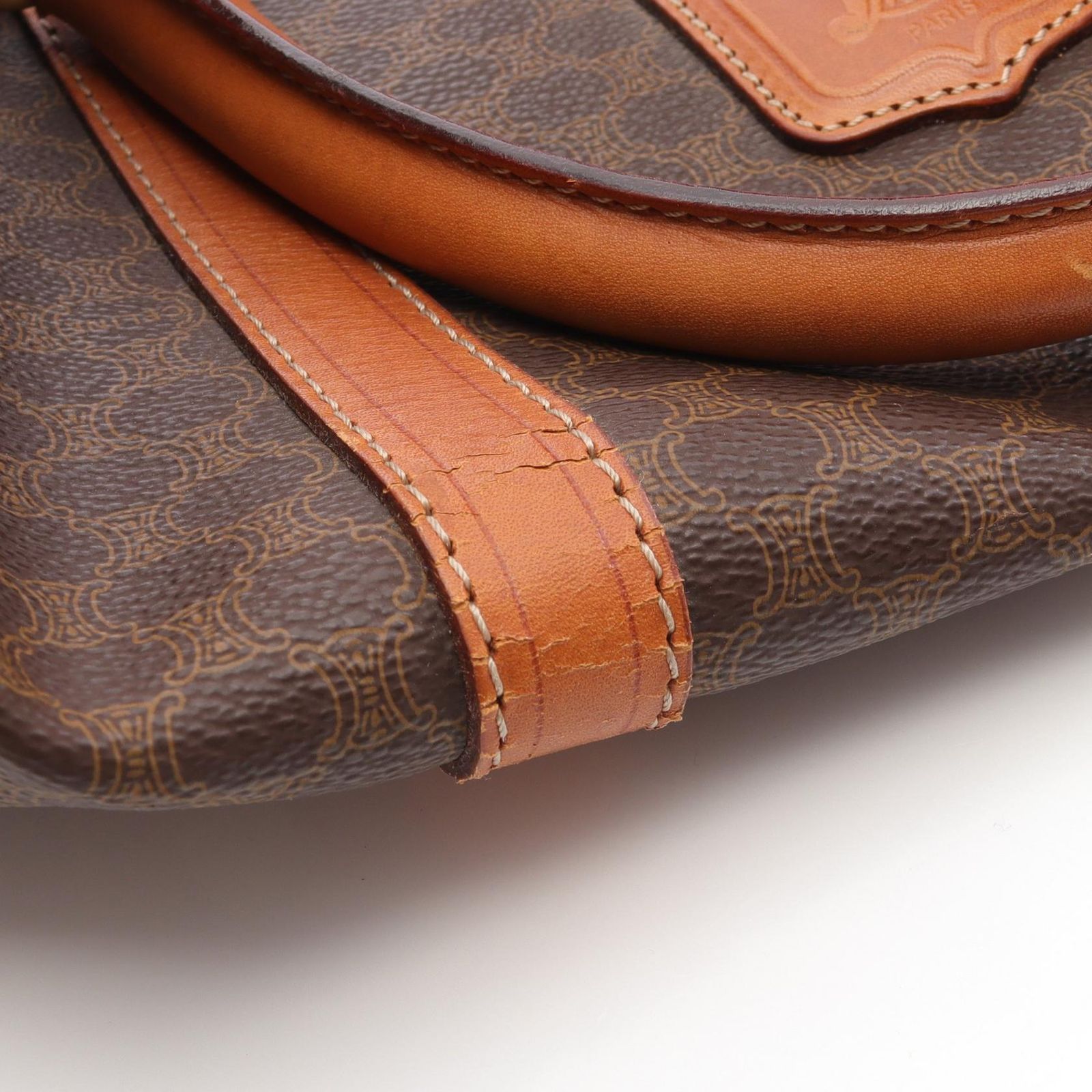 CELINE ボストンバッグ キャンバス レザー　Cマカダム 大容量 ブラウン 本物のヴィンテージ セリーヌ バッグ | CELINE マカダムブラウン