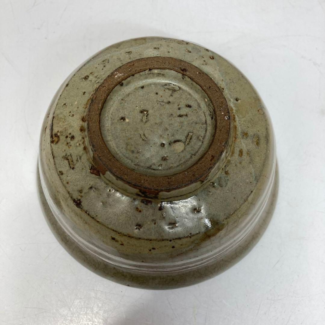 古代 人気 李朝 青磁 茶碗 木箱付 幅約15.3㎝ 東さ5-1204①