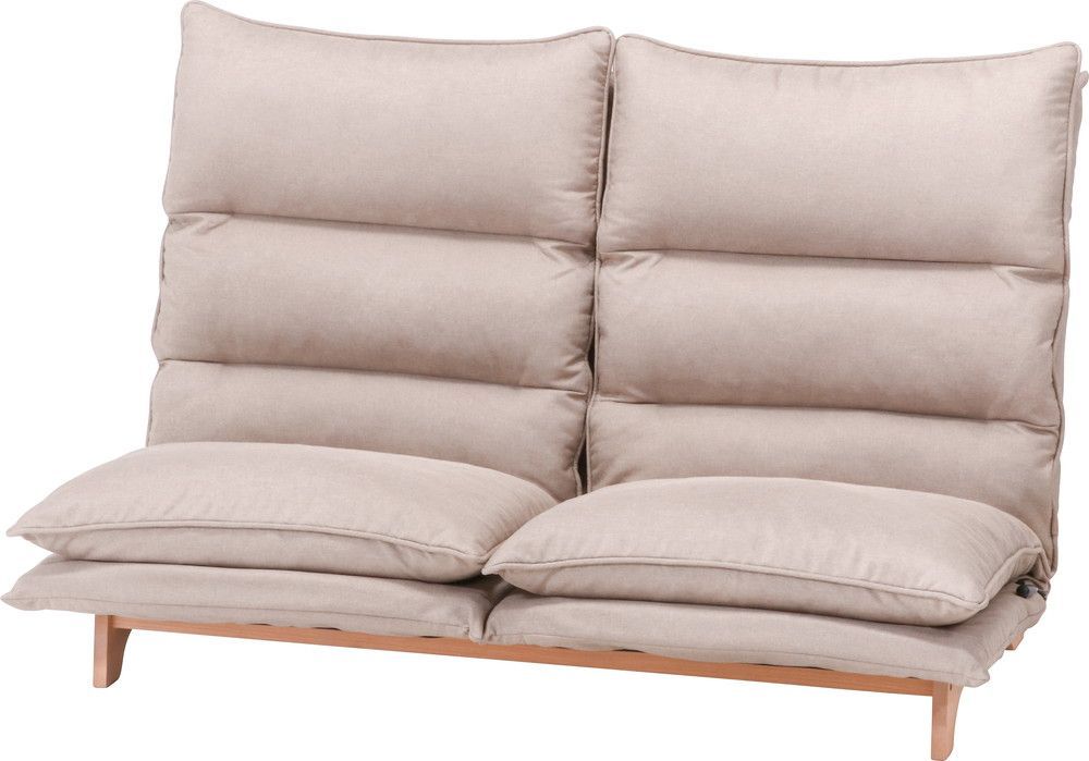 ２人掛 ダブルクッション 座椅子スタイルソファ ベージュ 幅140cm ２人用 ソファ 1人暮らし 2人暮らし ハイバック NEXPOTALLINN_EU