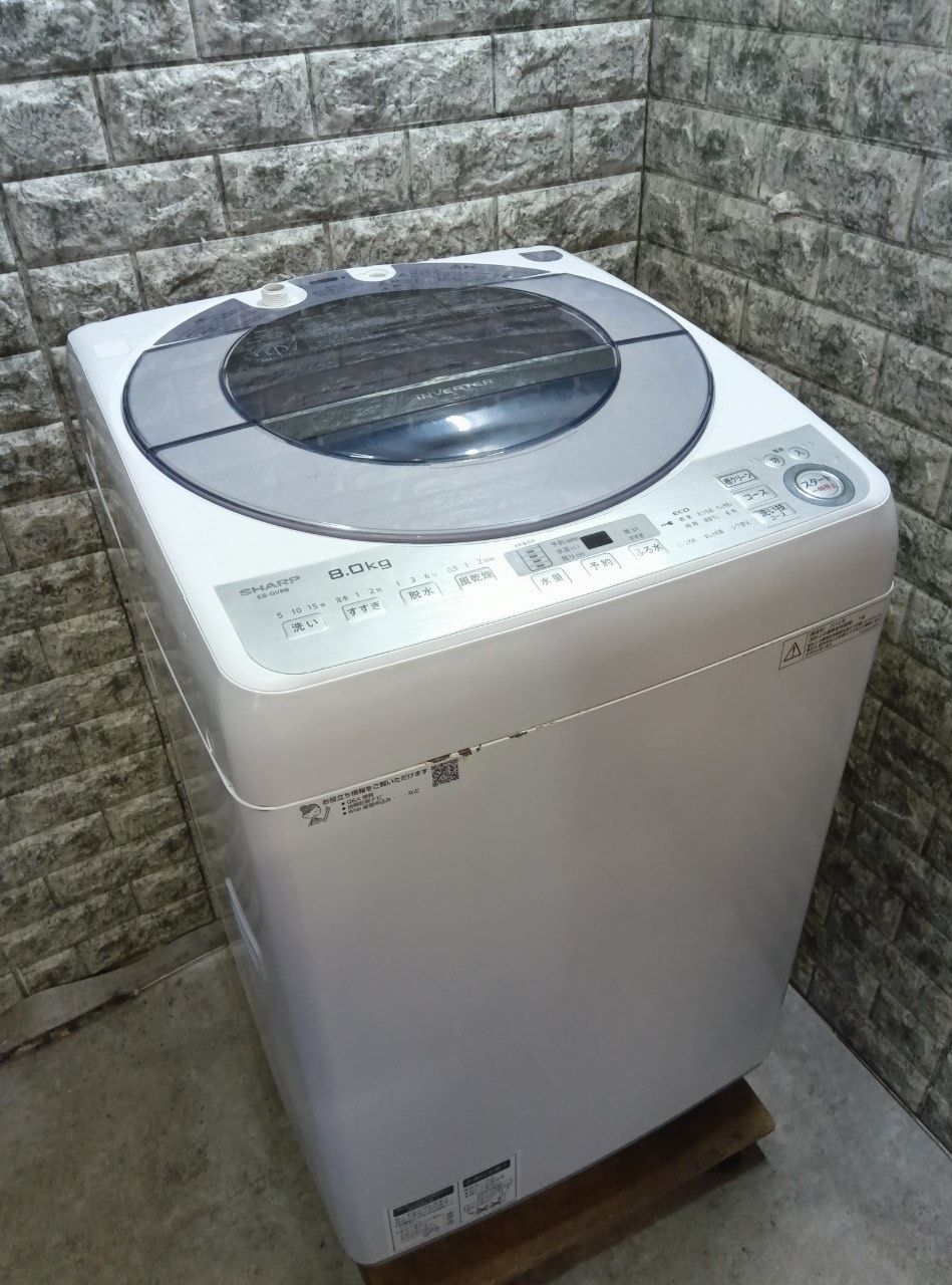 大阪送料無料☆3か月保障付き☆洗濯機☆2018年☆シャープ☆8kg 大阪送料無料☆3か月保障付き☆洗濯機☆2018年☆シャープ☆8kg