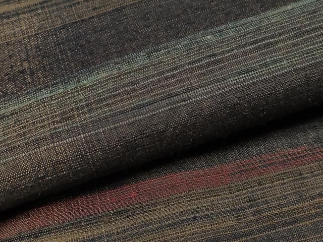 平和屋本店■極上　郡上紬　草木染　胴抜き仕立て　横段文　逸品　未使用　CYAA2298s5 平和屋本店□極上 郡上紬 草木染 胴抜き仕立て 横段文 逸品 未使用