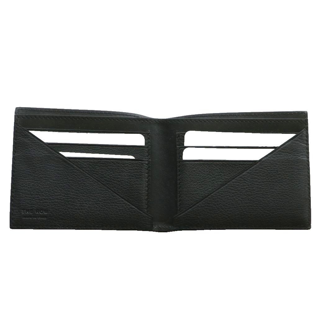 ザロウ THE ROW CLASSIC WALLET 財布 ミニ 二つ折り レザー ロゴ 黒
