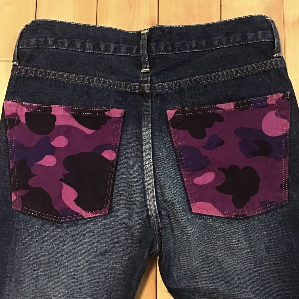 TYPE5 DAMAGE DENIM PANTS Sサイズ a bathing ape BAPE purple camo 