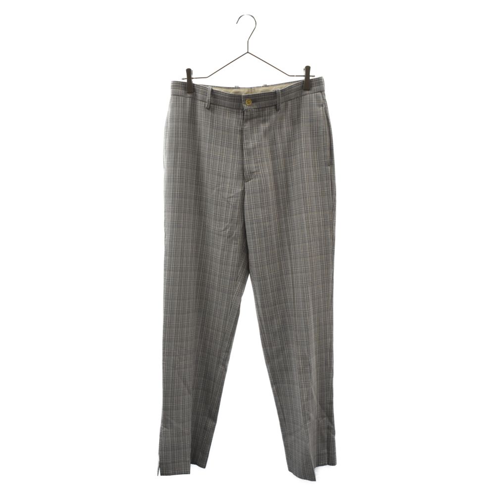 AURALEE (オーラリー) 20SS HARD TWIST WOOL DOUBLE FACE CHECK SLACKS A20SP02WC チェック柄  スラックスパンツ グレー - メルカリ