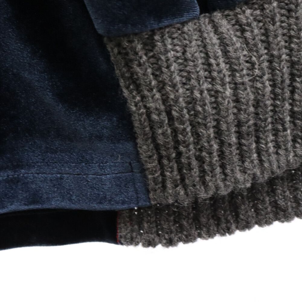 kolor (カラー) 18AW ベロア ニット切替クルーネックスウェット