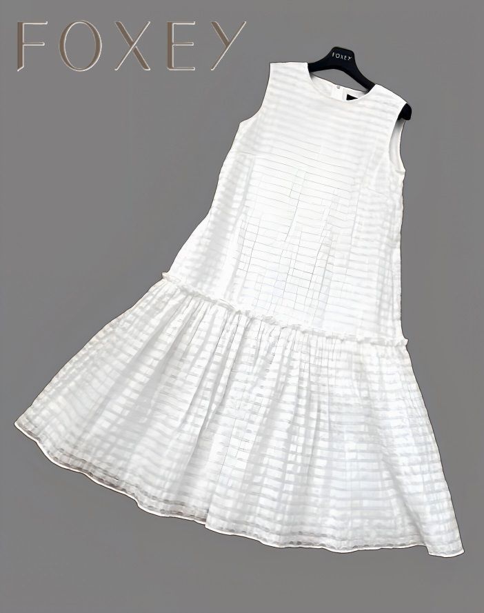 FOXEY/フォクシー 38170 リネン混 ノースリーブ ワンピース38 - メルカリ