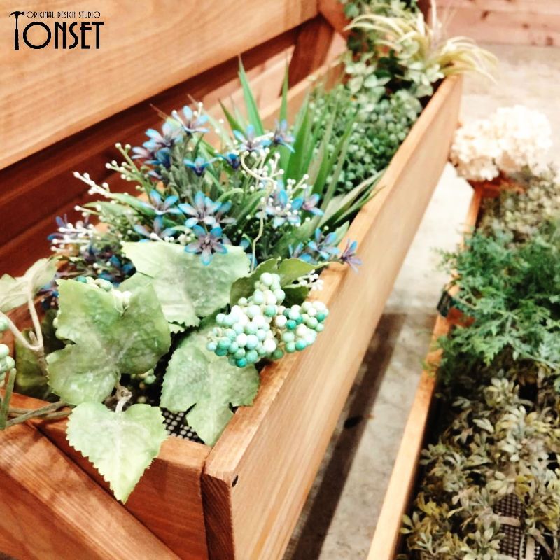 折り畳み式木製3段プランタースタンド オークcol