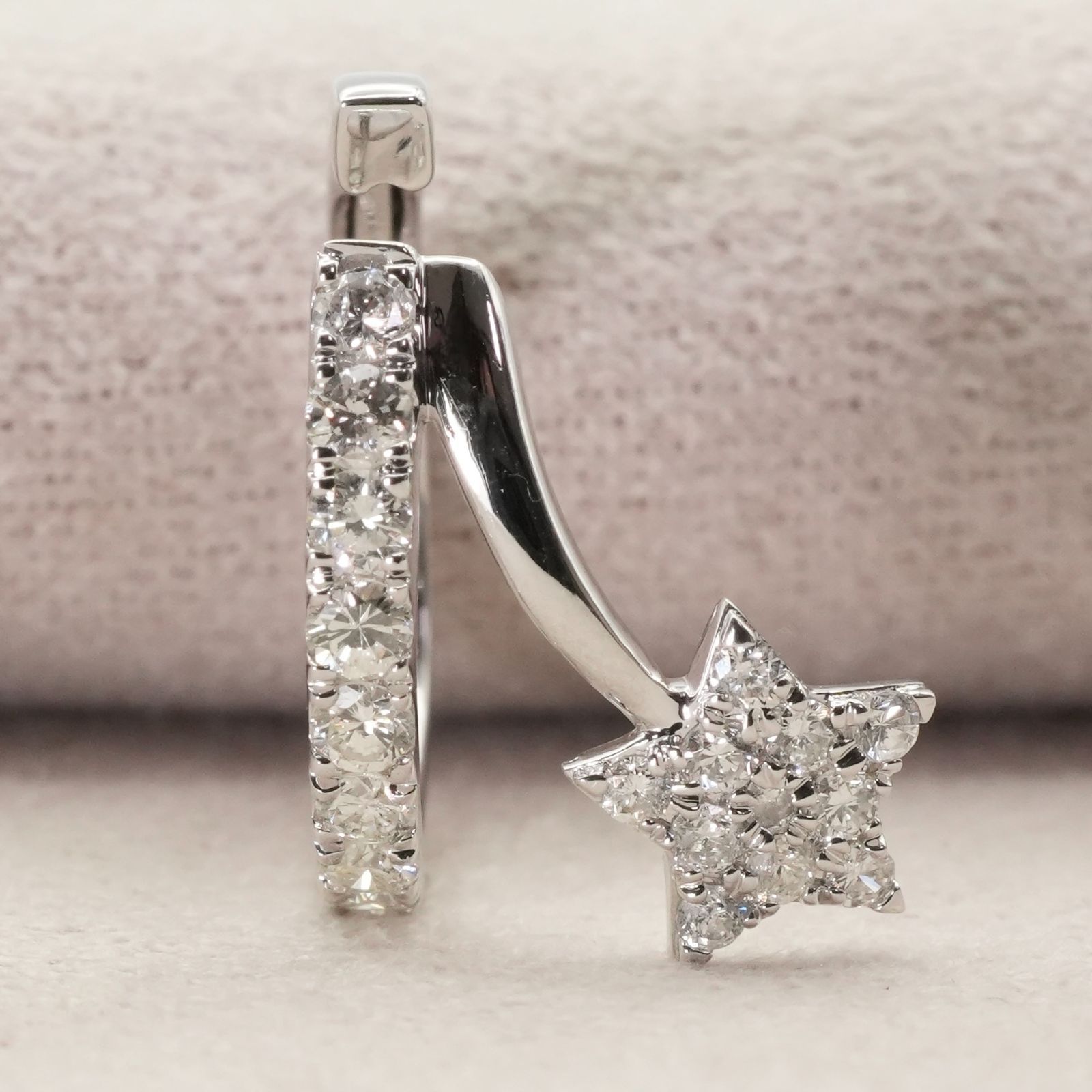 ディノス K18WG ダイヤ 0.40ct イヤーカフ スター 25-1827S