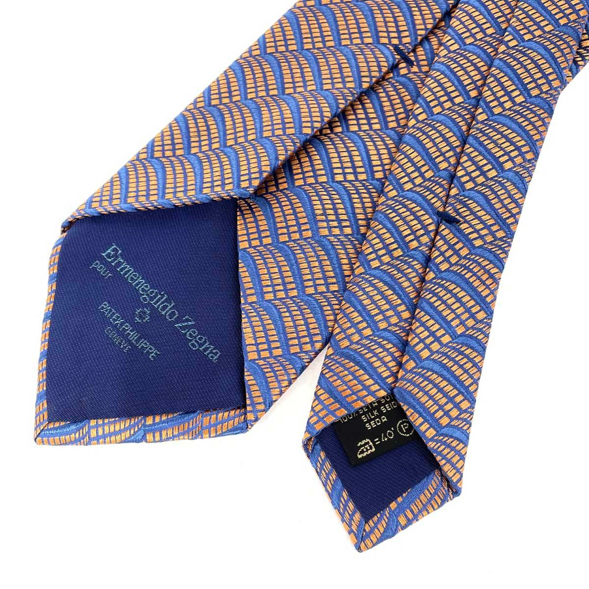 ▼PATEK PHILIPPE　ブルー　シルク　ネクタイ　メンズ パテック フィリップ PATEK PHILIPPE ネクタイ ▽PATEK PHILIPPE