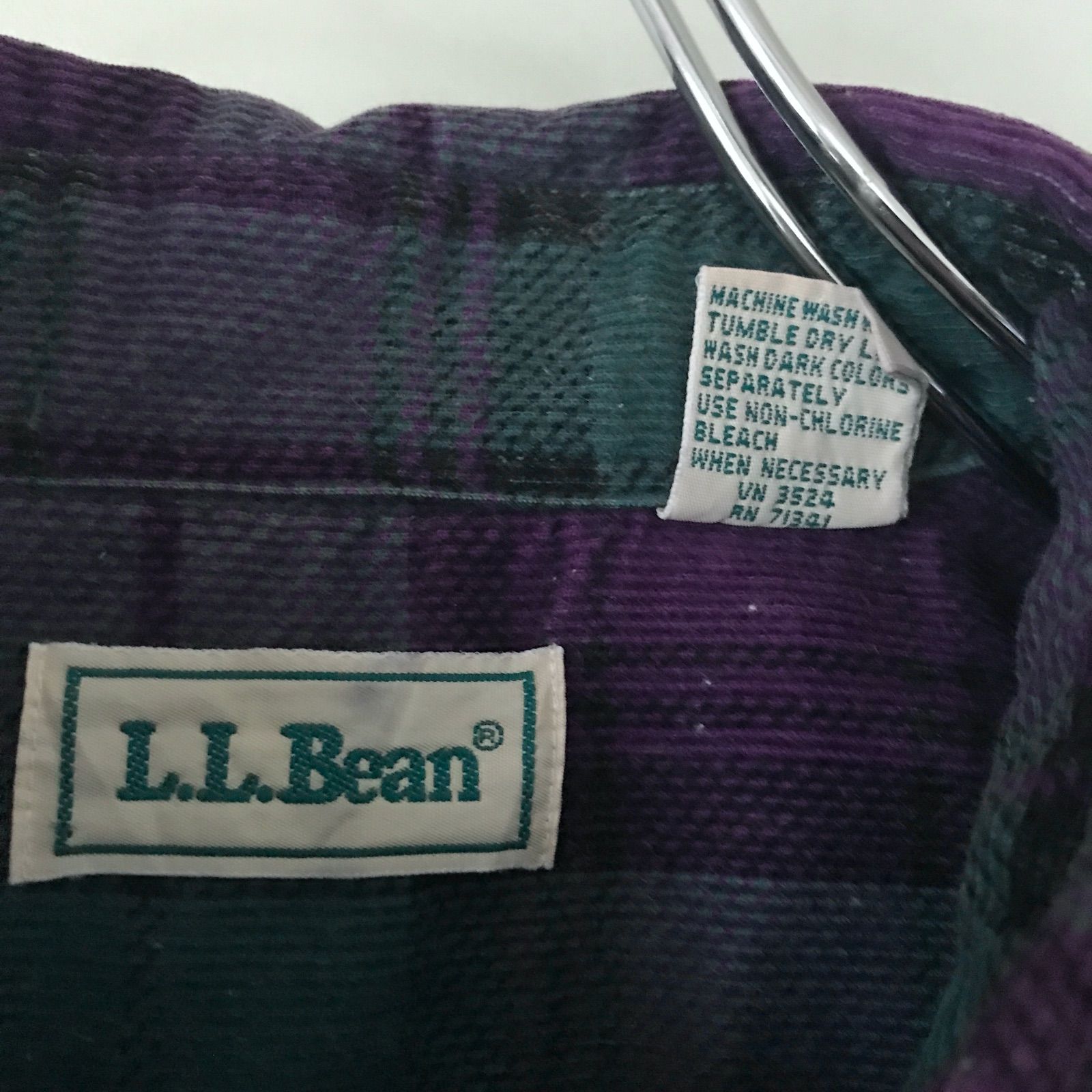 L.L.Bean エルエルビーン★コーデュロイBDシャツ★チェック柄★USAメンズL (LLBEAN) 2401J041