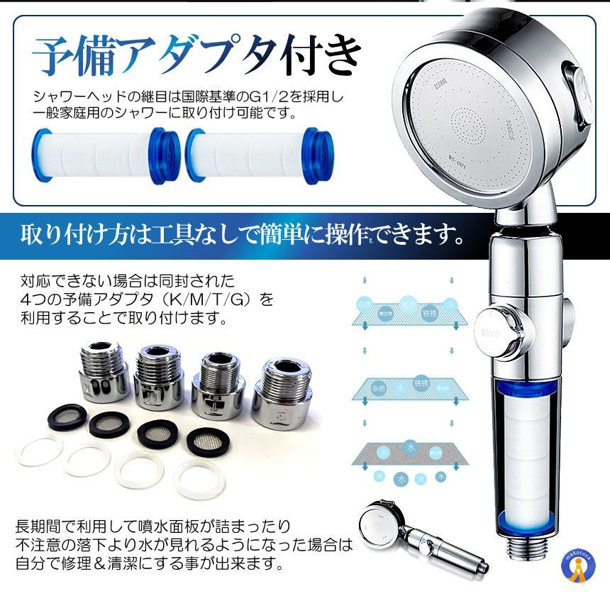  シャワーヘッド セット 節水 シャワー 交換 増圧 3段階 美容 水圧 強い 水流調整 浄水 360度 角度調整 風呂 バス用品 日本語説明書付 快適 細蜜水流 SHAWAHE 宅配ヤ その他 シンク コンロ用品