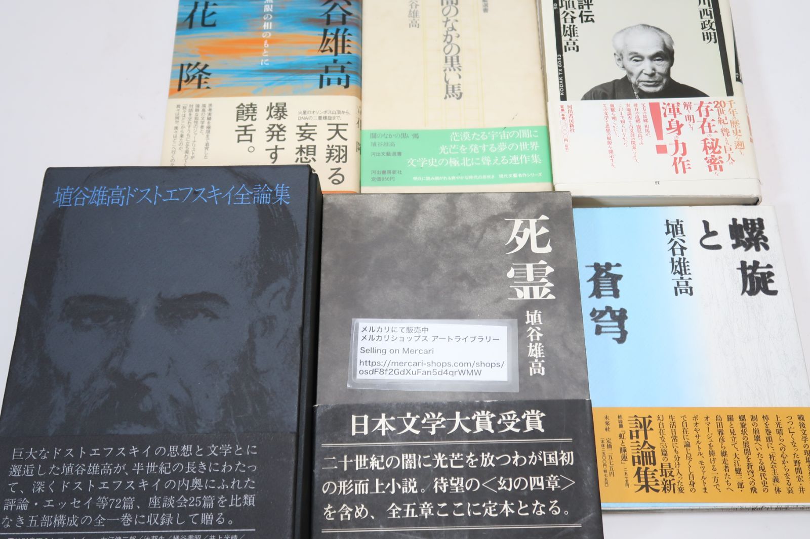 埴谷雄高関連の本・6冊/ドストエフスキイ全評論/死霊・日本文学