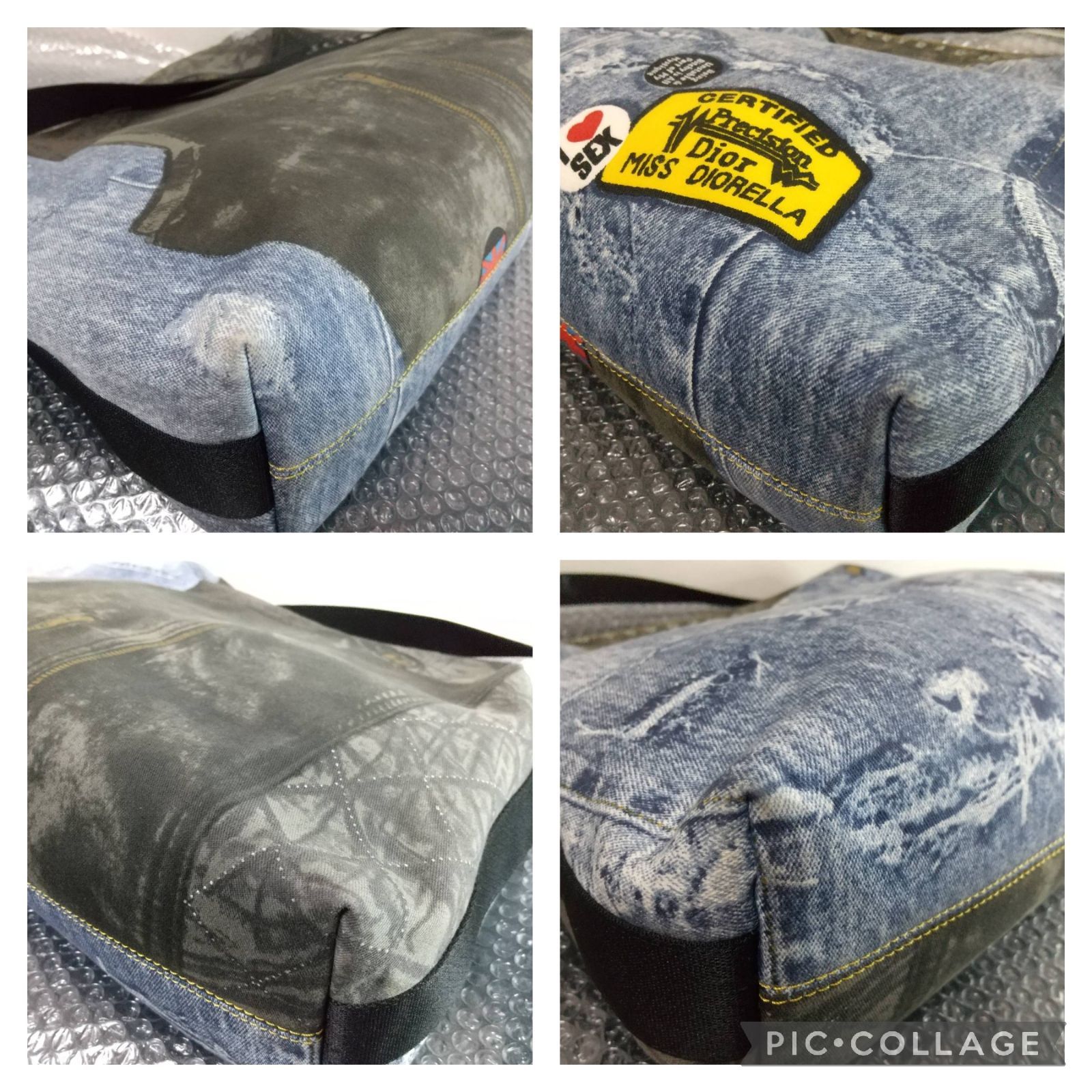 Dior デニムプリントショルダーバッグ 特大サイズ Christian Dior デニムプリント ショルダーバッグ - メルカリ