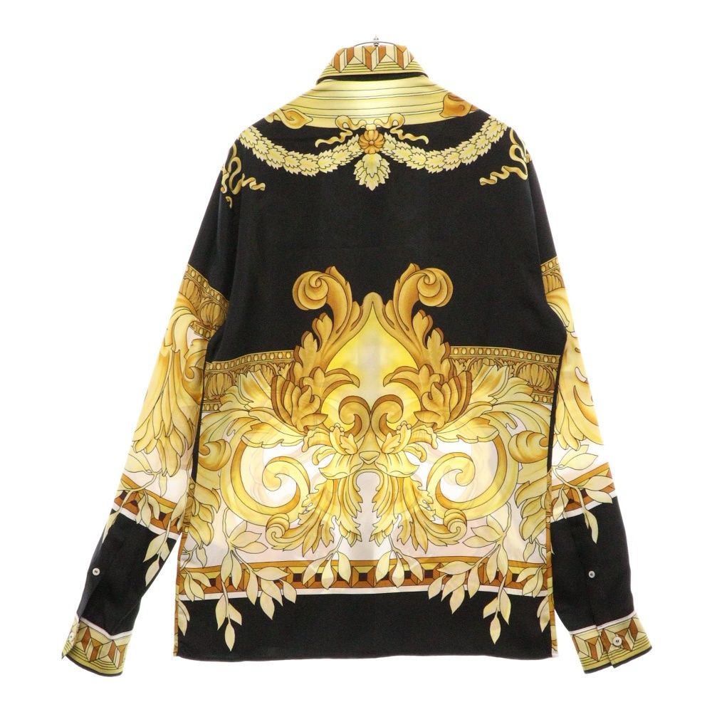 ヴェルサーチ　長袖シャツ　シルク100% 総柄　45サイズ VERSACE (ヴェルサーチ) 総柄 ロングスリーブシャツ 長袖 シルクシャツ