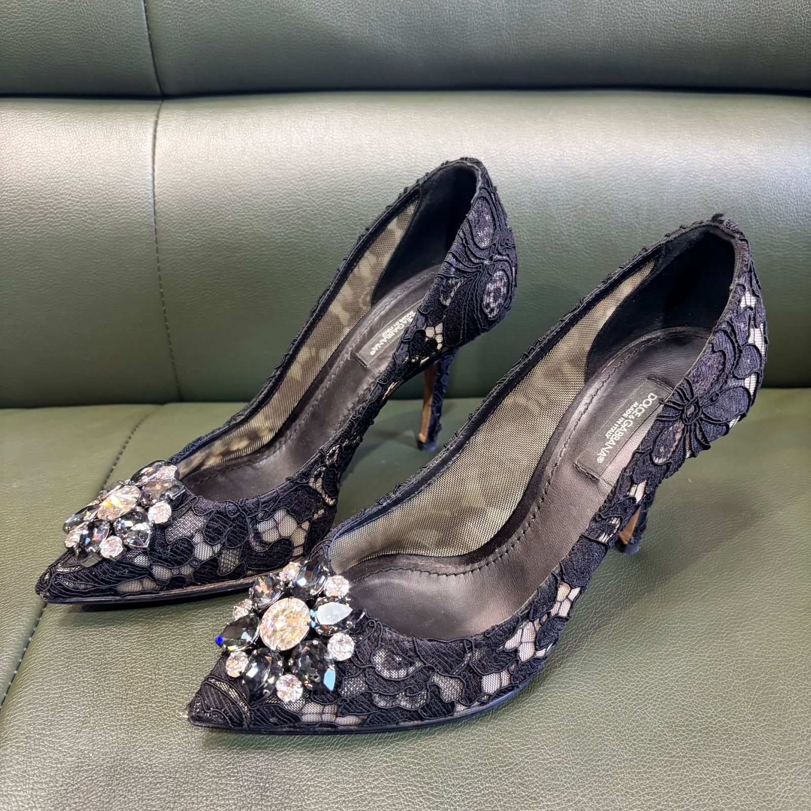 美品Dolce & Gabbana 黒 レース パンプス 美品 DOLCE&GABBANA パンプス ハイヒール レース 36 23.0 - メルカリ