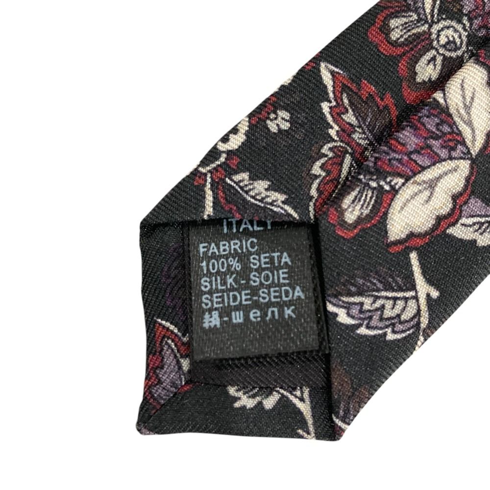 美品　DOLCE & GABBANA 花柄 シルクネクタイ　ブラック DOLCE&GABBANA - 未使用 DOLCE&GABBANA ドルチェ&ガッバーナ 花