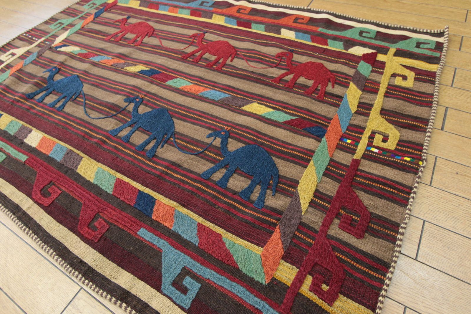 絨毯 ウズベキスタン 手織り ヴィンテージ - ラグ・カーペット