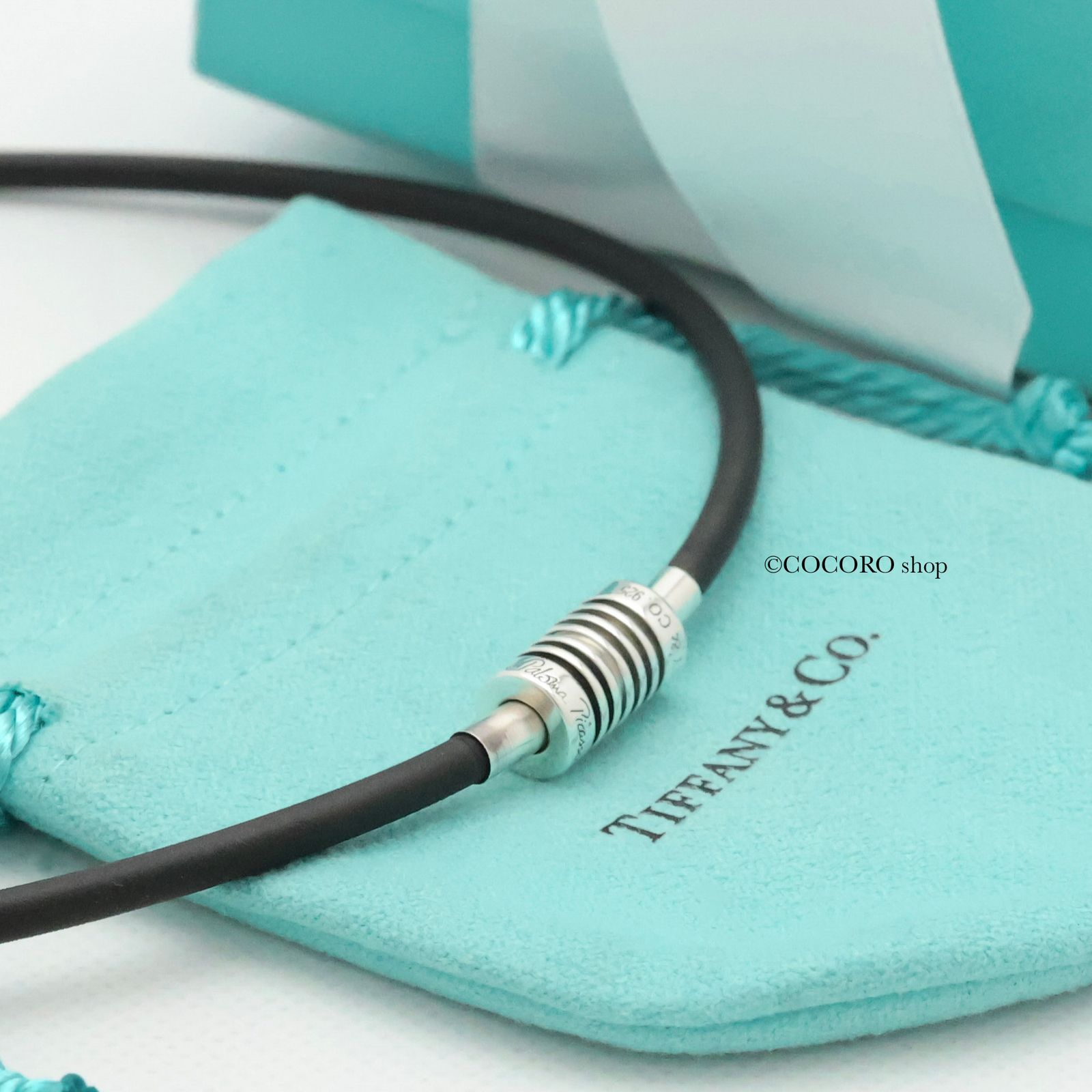 Tiffany ティファニー サーファー チョーカー ラバー 925 ブラック
