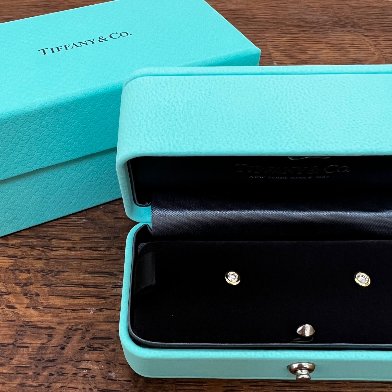 Tiffany ティファニー ダイヤモンド バイザヤード ピアス 750 YG