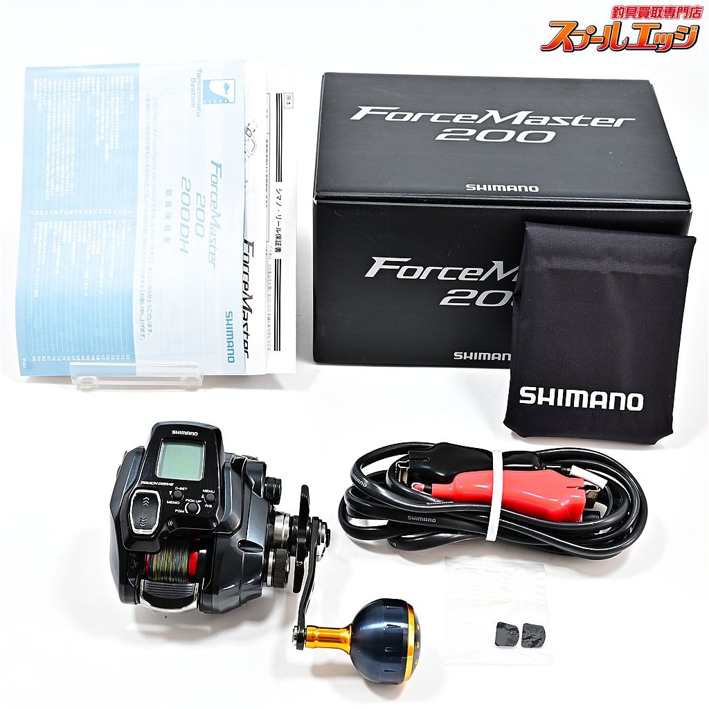 シマノ 21フォースマスター 200 使用距離135km 使用207時間 夢屋40mmアルミラウンド型パワーハンドルノブ装着 m42433