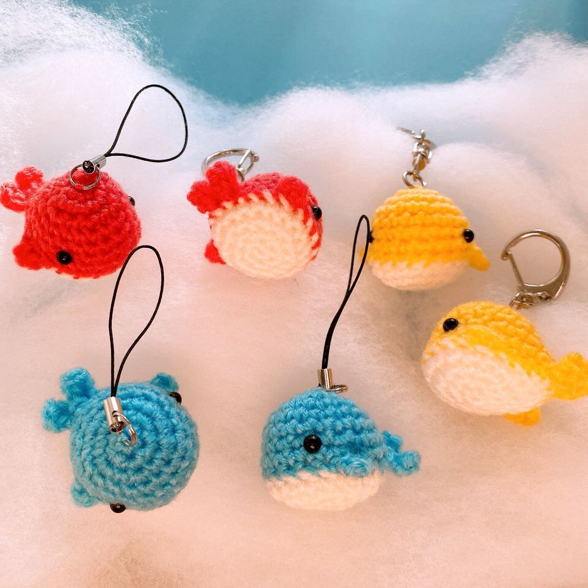 あさりあ様 クジラの編み物キーホルダー 2個セット あさりあ様 クジラ