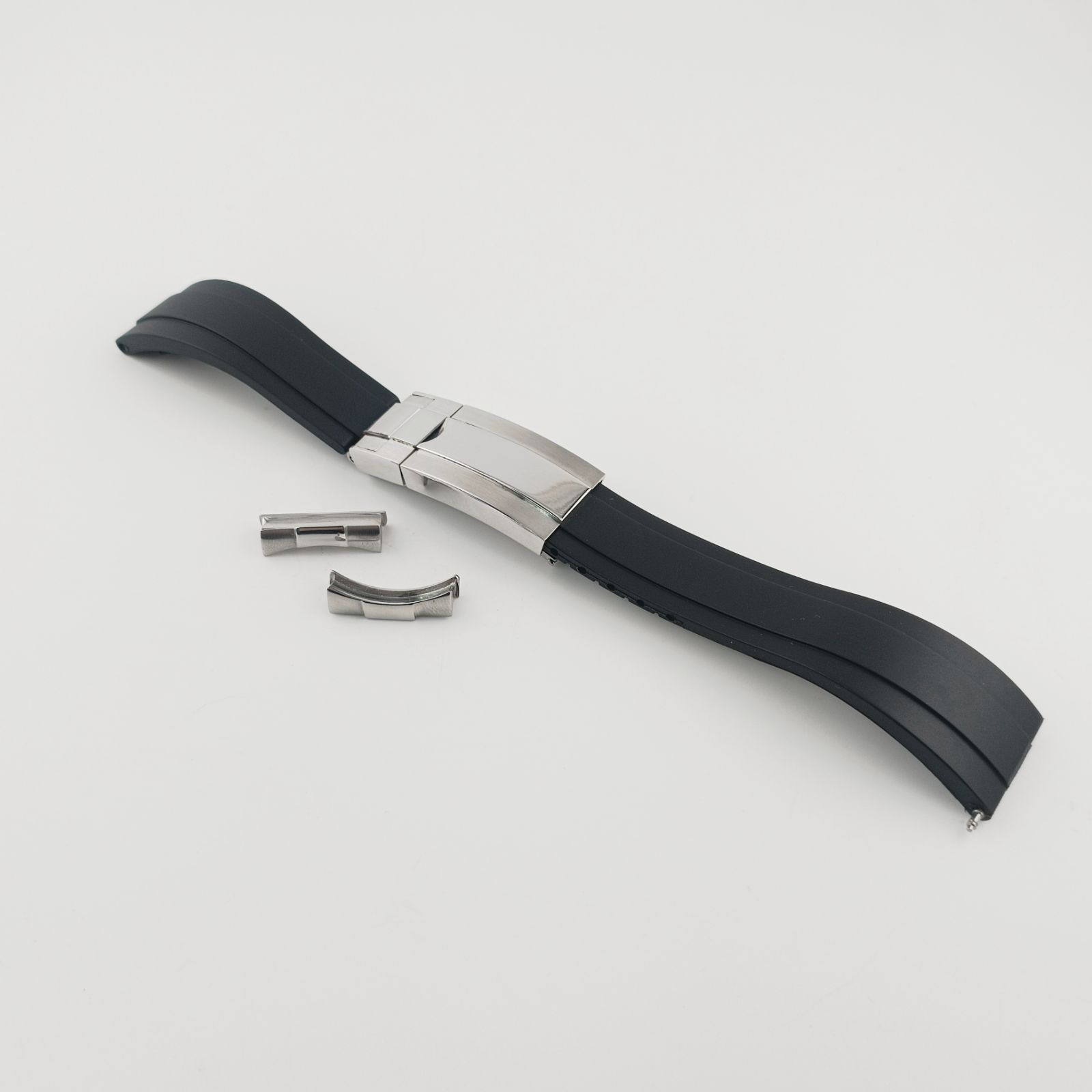 20mm フラッシュフィット ラバーベルト セット ブラック シルバー