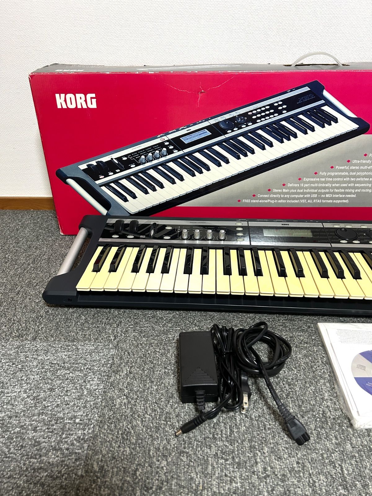 KORG X50 シンセサイザー 61鍵盤 箱付き コルグ アダプター CD