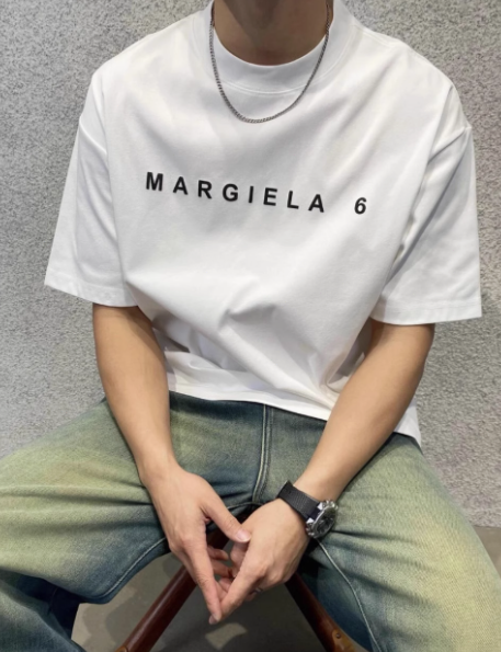 Maison Margiela メゾンマルジェラ TEE Tシャツ ブラック ・ホワイト MARGIELA 6 男女兼用 サイズ(S-XL)