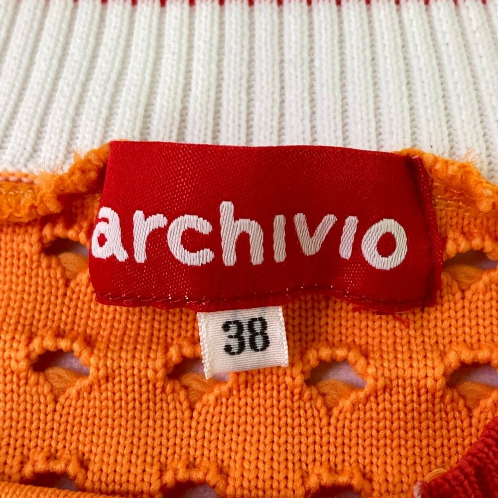 サイズ：38 ARCHIVIO アルチビオ ハイネック メッシュ切替 ニット