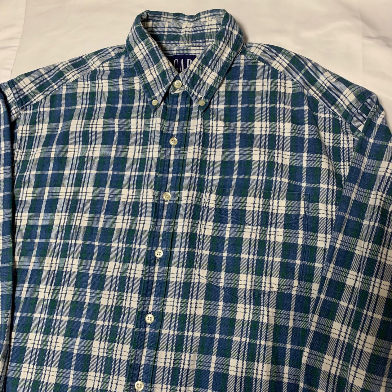 90s OLD GAP L/S Button Down Flannel Check Shirt オールド